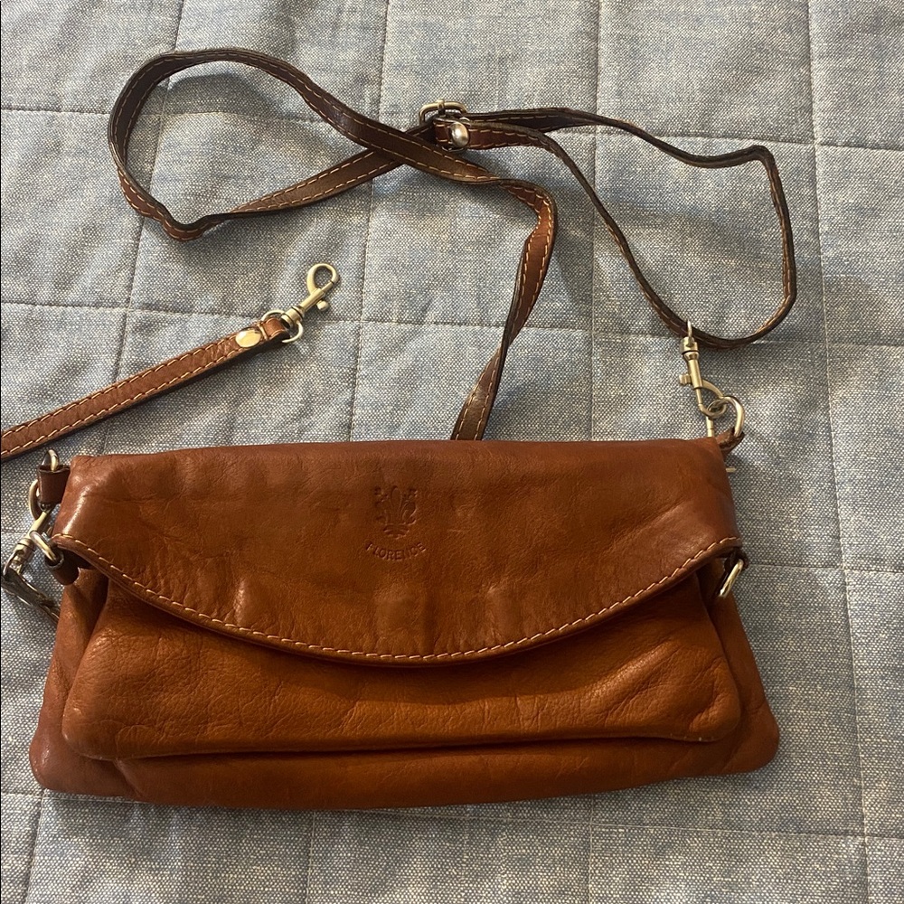 Vintage Borse in Pelle made in Italy Brown Genuine Leather Crossbody Bag